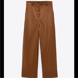 Zara faux leather cropped pants